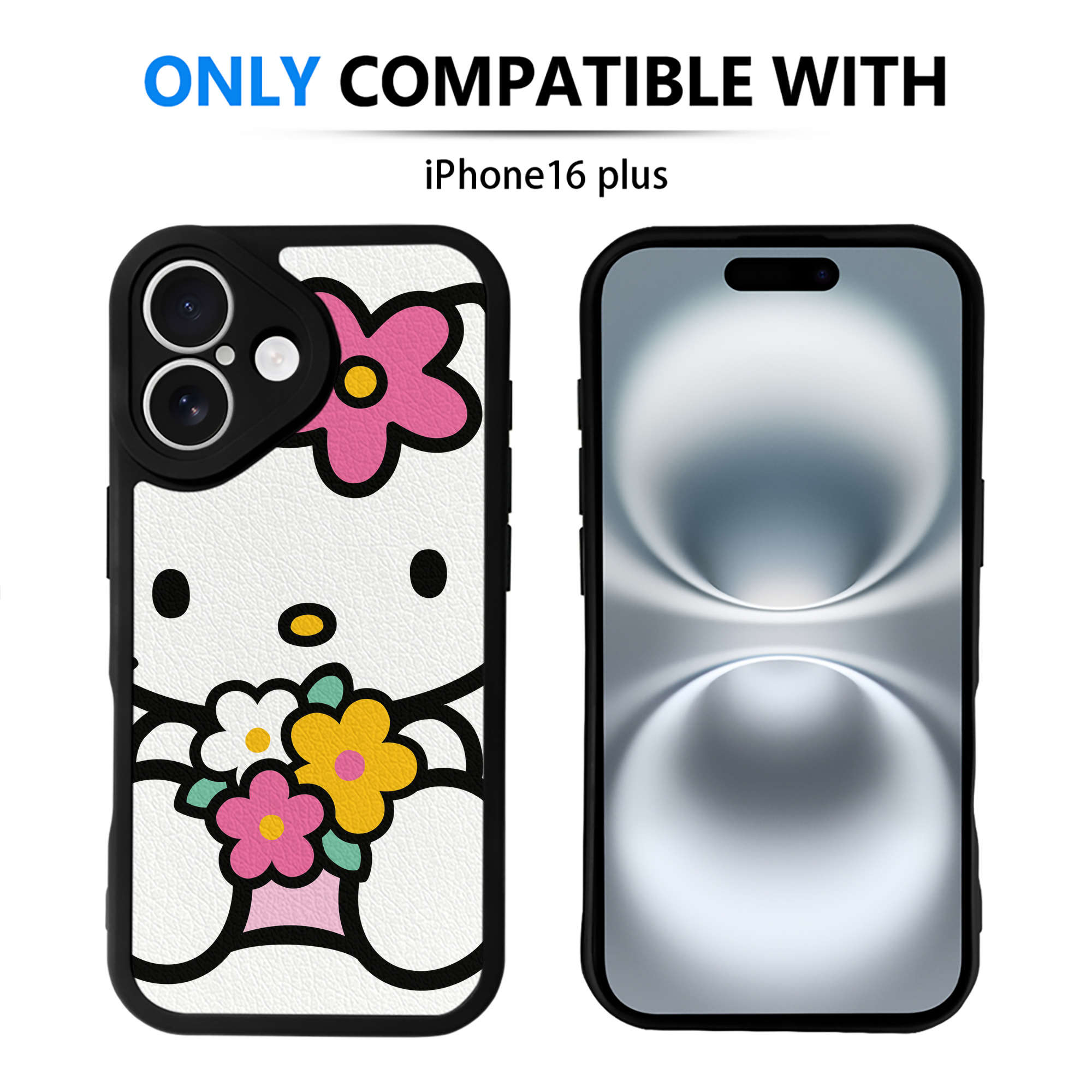 （画像用） Hello Kitty ハローキティ 【iPhone 16シリーズ対応】シリコンスマホケース（レザー調） 材質：シリコン